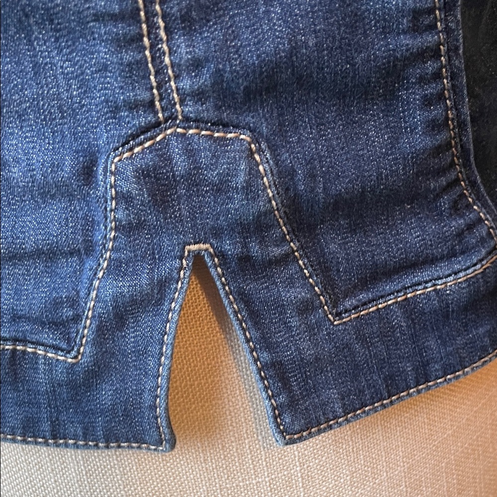 White House Black Market Dark Blue Denim Military-Style Jean Jacket - Picture 9 of 11